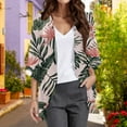 thumbnail image 2 of Cardigan For Women Lightweight Floral Print Puff Sleeve Chiffon Loose Fit Cover Up Casual Blouse Summer Beach Shrugs, 2 of 4