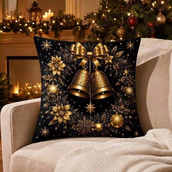 Christmas Pillow Covers, Decorative Cushion Case with Hidden Zipper, Soft Fabric for Sofa Couch Bed Home Decor