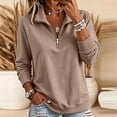 thumbnail image 7 of cocolona Half Zip Pullover Sweatshirts for Women Long Sleeve Solid Color Loose Casual Basic Sweatshirts, 7 of 7