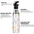 thumbnail image 3 of Yayeee 20oz Insulated Water Bottle Double Wall Stainless Steel with Flip Straw Lid, Colorful Ice Cream Pattern, 3 of 7