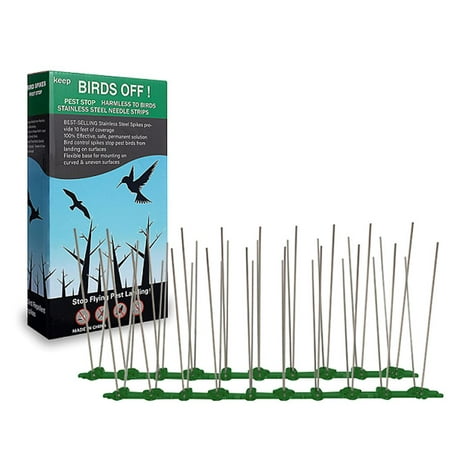 

Famure Bird and Pigeon Spikes - 12pcs Cat Bird Repelling Thorn Security Fence Climb Strips for Roof Pigeon Deterrents - Spikes for Small Animal