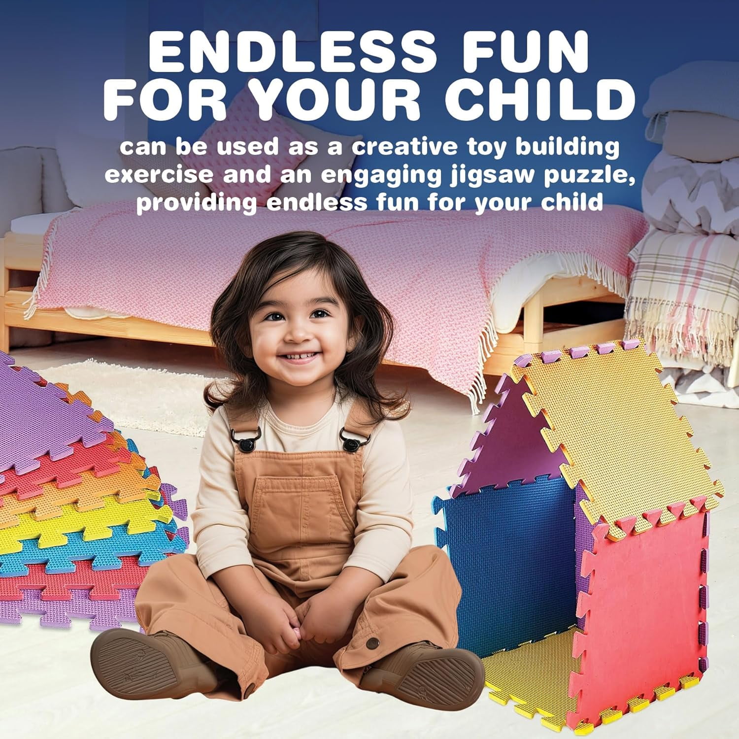 MEDca One Size Multicolor EVA Interlocking Floor Play Mats for Kids, 10-Piece