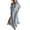 Blue, variant on Women's 2026 Summer Shirt Maxi Dress Bubble Short Sleeve One Shoulder Stripes Dress Loose Boho Vacation Flowy Dress