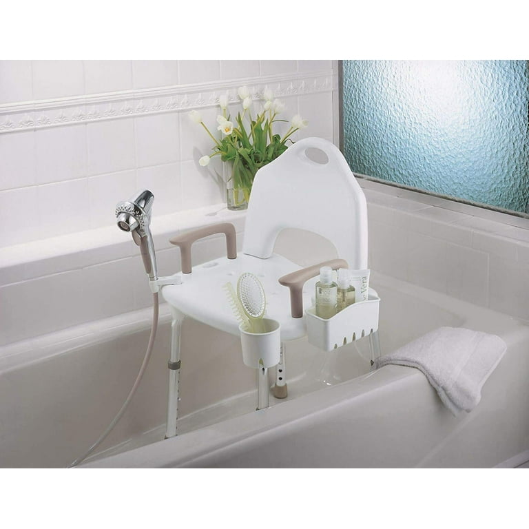 Moen DN7060 Home Care 22 Inch W x 19.25 Inch D Adjustable Height Bath Safety Shower Chair Glacier Walmart