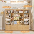 thumbnail image 4 of Hiphuta 55"W Kid Toy Storage Organize with Sliding Bookshelf, Kid Bookcase with 4 Removable Drawers, Toy Storage Toy Organize for Kid Bedroom Playroom, Natural, 4 of 7
