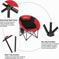 thumbnail image 4 of KingCamp 2 Pack Foldable Saucer  Polyester Lounge Chair w/Cupholder Storage, Black/Red, 4 of 12