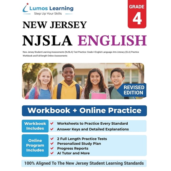 Pre-Owned New Jersey Student Learning Assessments (NJSLA) Test Practice: Grade 4 English Language Arts Literacy (ELA) Practice Workbook and Full-length Online A (Paperback) 1088003516 9781088003510