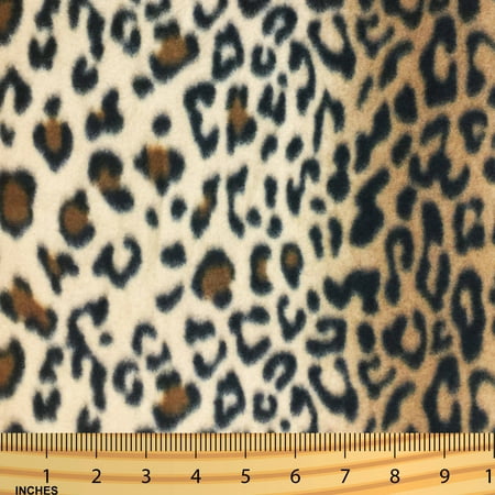 Fleece Polyester SHASON TEXTILE (2 Yards cut) POLAR FLEECE FABRIC 100% POLYESTER ANTI-PILL, New Large Cheetah Skin, Available in Multiple Colors ()