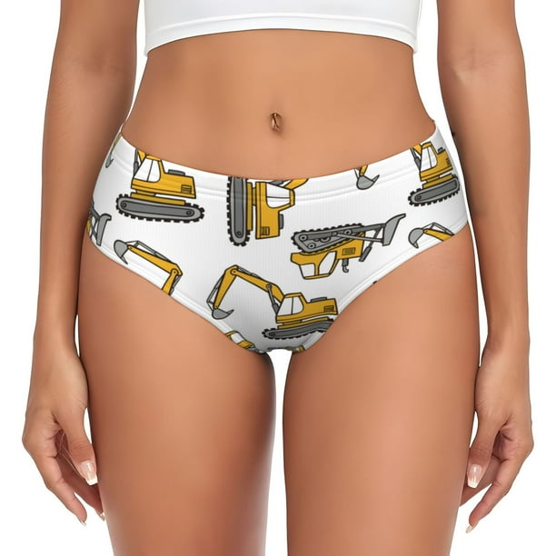 Fotbe Funny Excavator Calzones Estampados para Mujer – Ropa Interior de Algodón, Cómoda, Suave y Elástica-XX-Large