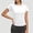 White, variant on DuoJiaJ Womens Workout Top, Slim Fit Crew Neck Short Sleeve Activewear Black L