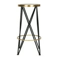 thumbnail image 2 of SAFAVIEH Hester Mid-Century Retro Round Top Bar Stool, Black/Gold, 2 of 7