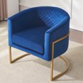thumbnail image 3 of NEW Velvet Accent Chair with Gold Metal Frame, Medieval Modern Curved Back Lounge Chair for Living Room, 3 of 9