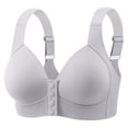 thumbnail image 2 of CFLVAEK Womens Front Closure Bras Wireless Full Coverage Everyday Bra Comfortable Wide Adjustable Straps Push Up Bralettes Silver 40, 2 of 5