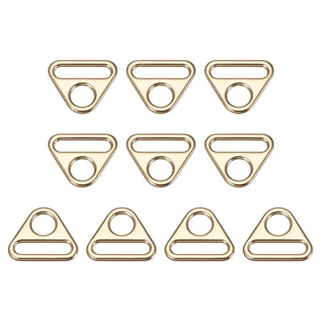 

Uxcell 0.98 25mm Adjuster Triangle with Bar Swivel Clip D Dee Ring Buckle 10Pack Gold