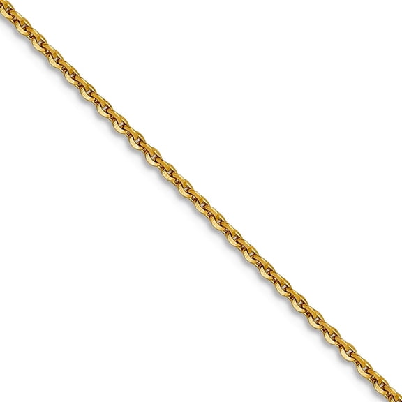 10k Solid Yellow Gold 1.0 mm Sparkle-Cut Cable Chain Necklace 16 Inch Chain Necklace for Women and Men