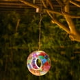 thumbnail image 3 of Solar Mosaic Fly Through Bird Feeder Outdoor Garden Light LED Patio Round Glass with Mosaic Design Hanging Fly-Through Bird Feeder - 9" - Red, 3 of 9