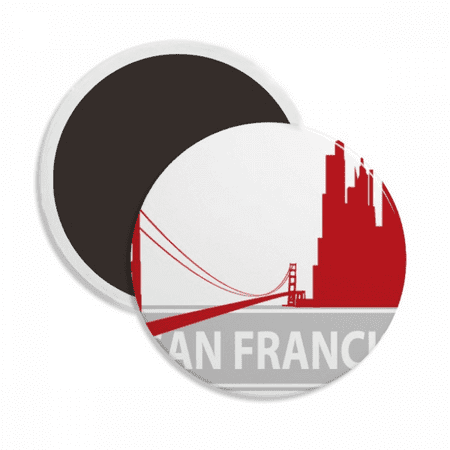 

San Francisco America Country City Outline Round Ceracs Fridge Magnet Keepsake Decoration