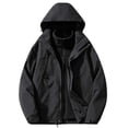 thumbnail image 2 of XFYSSS Men's Fashion Solid Color Casual Outdoors Sports Zipper Pockets Assault Suit Long Sleeve Hooded Casual Outwear & Jackets Men Polyester Blouse, 2 of 3