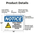 thumbnail image 2 of (2 Pack) Dual Power Source Second Source OSHA Notice Sign 14 Inch X 10 Inch Indoor / Outdoor Rust-Free Aluminum Metal Signs for Workplace, Workshop, and Construction Site, Made in the, 2 of 8