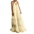 thumbnail image 1 of Vestidos para mujer Maxi vestido de moda bohemio con cuello en V suelto sin mangas sólido vestido de media pantorrilla Odeerbi  ODB-5, 1 of 9