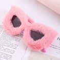 thumbnail image 4 of Gafas de sol de felpa con forma de ojo de gato (rosa), gafas de fiesta para mujer, gafas Punk de terciopelo suave extragrandes con sombra UV400, gafas novedosas hechas a mano oso de fresa Electrónica, 4 of 5