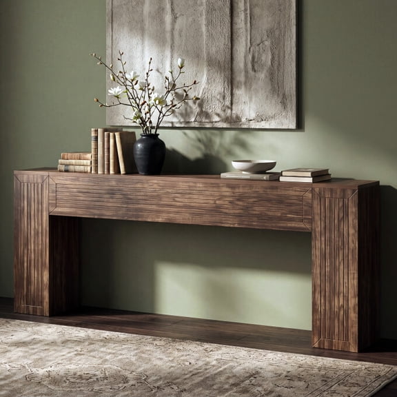 Tribesigns 78.74" Extra Long Console Table, Farmhouse Narrow Sofa Table Behind Couch for Entryway, Hallway, Living Room, Dark Brown