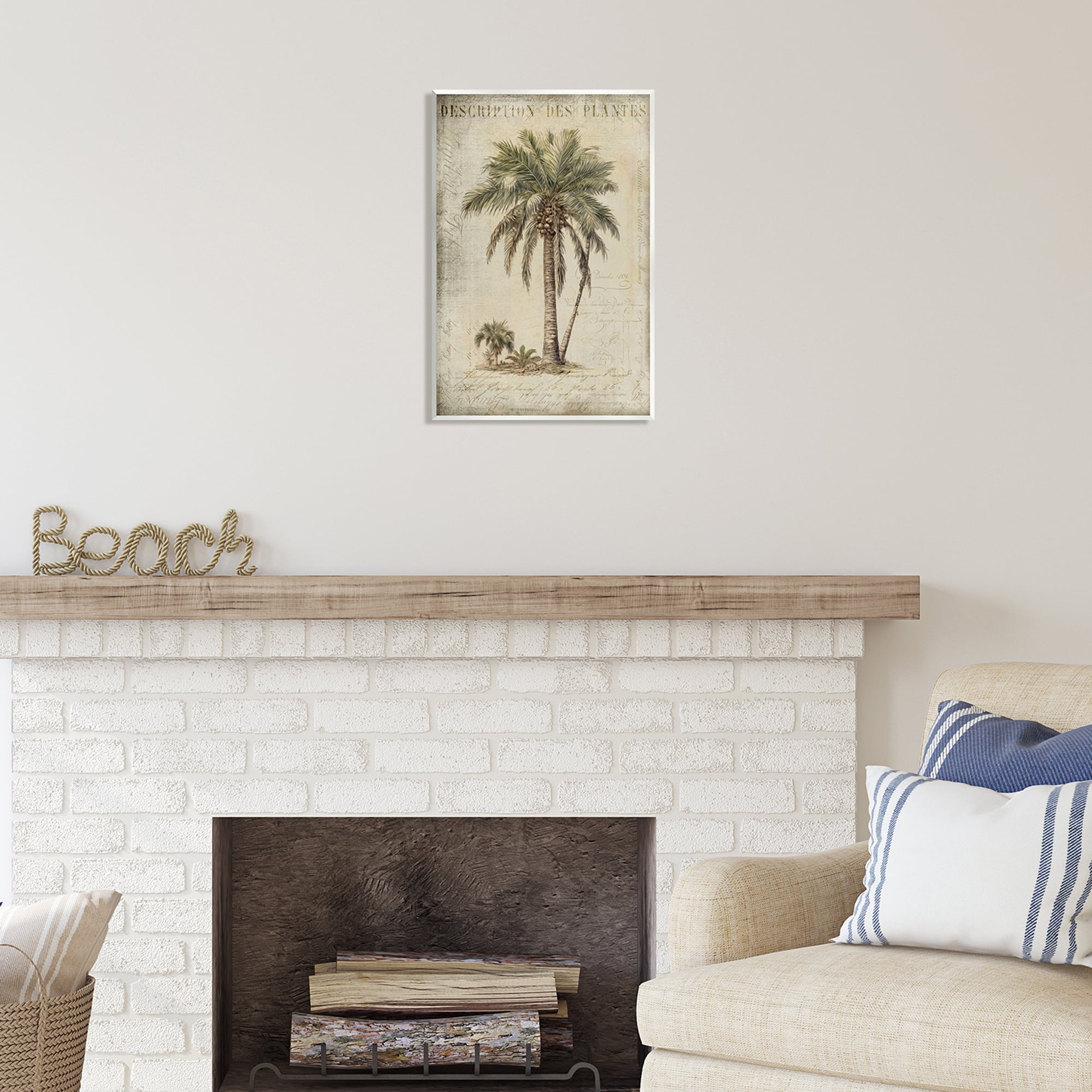Stupell Industries Vintage Palm Tree Study Botanical & Floral Painting Unframed Art Print Wall Art, 13 x 19