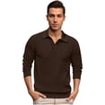 thumbnail image 5 of Afdoent Mens Polo Shirts Knit Long Sleeve Shirt Soft Blend Casual Business Comfortable Stretch Fit Classic Design Top For Daily Wear Vacation Beach Shirts, 5 of 5