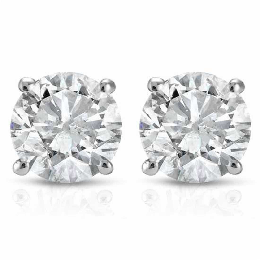 Pompeii 1/2Ct Round Diamond Studs Earrings in 14K White Or Yellow Gold Basket Setting