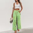 thumbnail image 6 of Delayuji Women's Wide Leg Pants Printed Summer Casual Palazzo Pants Drawstring Loose Fashion with Button High Elastic Waisted Pants Trousers With Pockets, 6 of 6