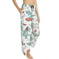 thumbnail image 2 of Naloa Music Lover Dinosaur Print Women’s Ultra-Soft Comfy Pajama Lounge Pants with Pockets & Drawstring, 2 of 8
