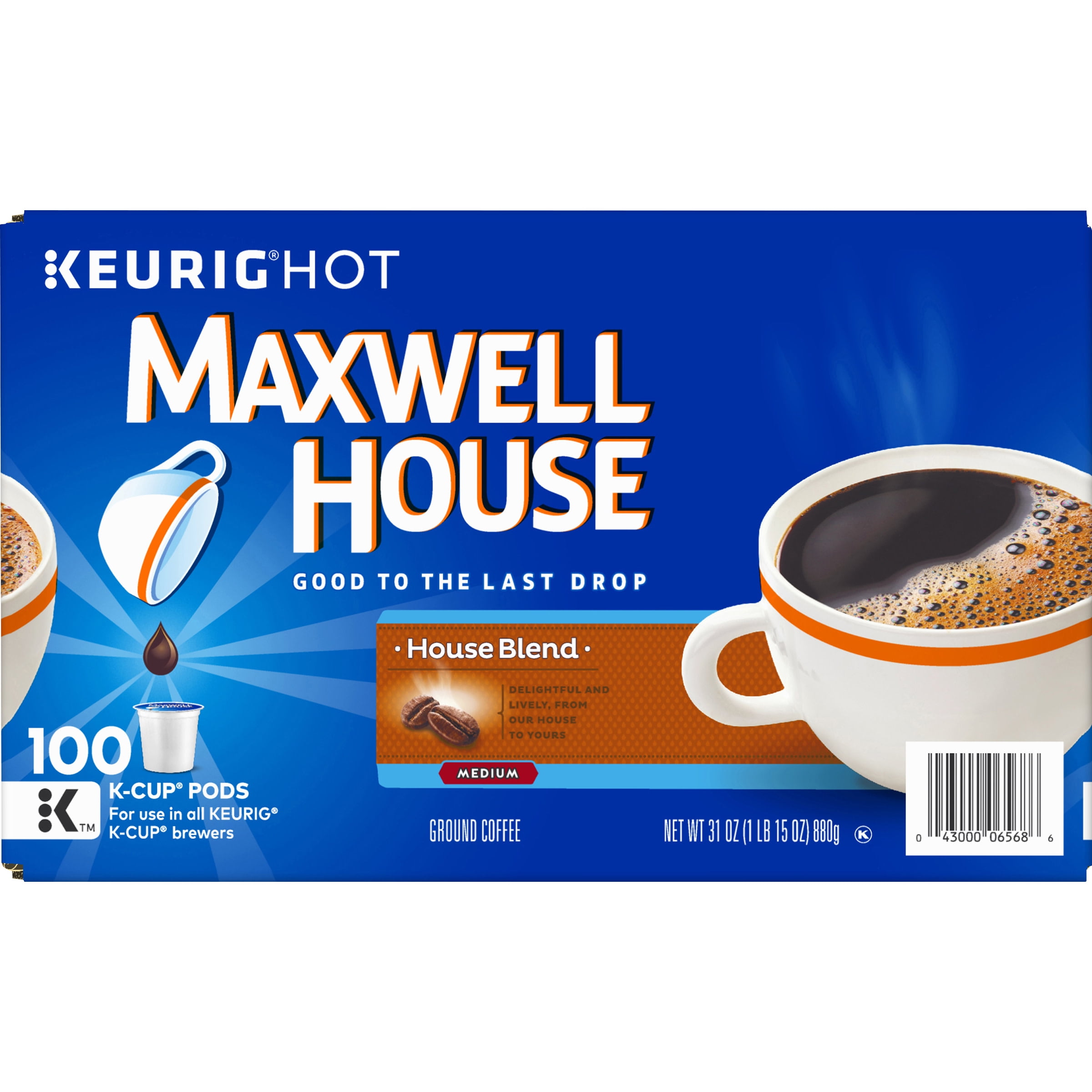 Maxwell House House Blend Medium Roast K-Cup® Coffee Pods, 100 ct Box