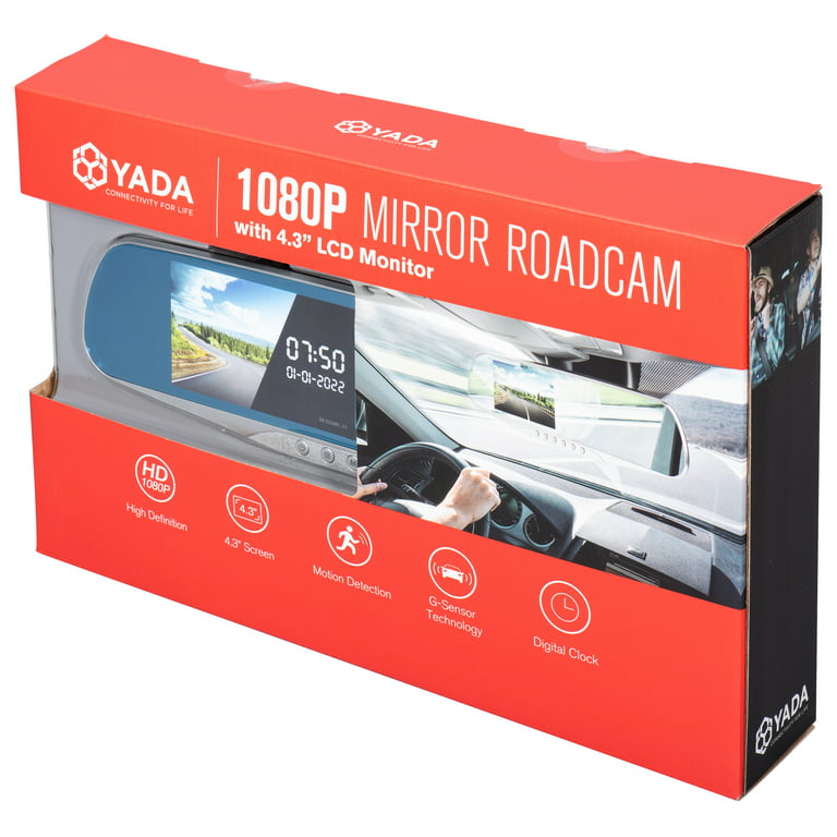 YADA 1080P FHD Dashcam & Rearview Mirror 2-in-1 with 4.5 LCD