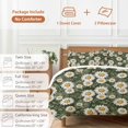 thumbnail image 6 of 3 Piece White Daisies Duvet Cover Set Full Size,Microfiber Comforter/Quilt Cover with Corner Ties and 2 Pillowcases,Farmhouse Botanical Flowers Leaves Green All Season Bedding with Zipper Closure, 6 of 8