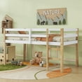 thumbnail image 2 of Jopath Twin Size Loft Bed, Rubber Wooden Loft Bed Frame with Ladder, Bed Platform of Strengthened Slats, Modern Low Loft Bed for Boys Girls, Natural-white, 2 of 8