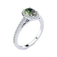 thumbnail image 2 of SuperJeweler 1 Carat Oval Shape Mystic Topaz and Halo Diamond Ring In Sterling Silver For Women, 2 of 6