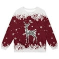 thumbnail image 4 of Fiaer Christmas Sweaters for Women 2025 Sparkly Bow Santa Hat Reindeer Graphic Sweatshirt Vintage Long Sleeve Crewneck Tunic Tops 4- 160, 4 of 4