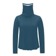 thumbnail image 5 of Jinhomg Women and Men Sun Shirt Big and Tall Outdoor Hiking Shirt With Mask Lightweight Cool Long Sleeve Ice Silk Athletic Tops Unisex Summer Rash Guard Dark Blue XXL, 5 of 9