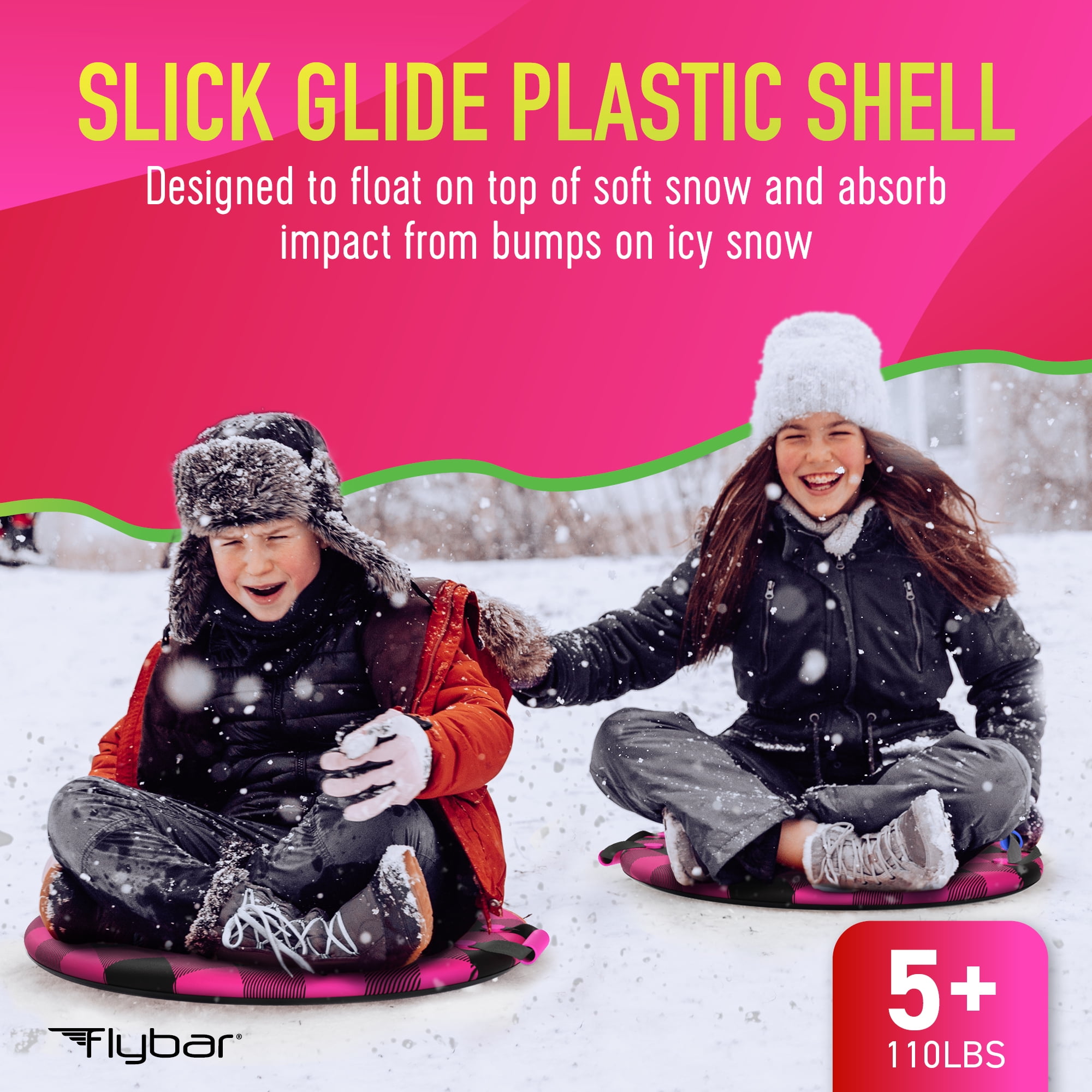 Flybar Kids 26' Alien Foam Saucer Disc Snow Sled for Kids Flybar Kids 26' Alien Foam Saucer Disc Snow Sled for Kids