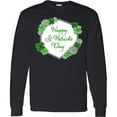 thumbnail image 3 of Inktastic Happy St. Patrick's Day Clovers Long Sleeve T-Shirt, 3 of 5