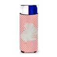 thumbnail image 1 of ""Caroline'S Treasures Silver Fantail Pigeon Pink Check Abrazadera Decorativa Para Latas Delgada Multicolor"", 1 of 1