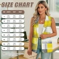 thumbnail image 6 of Psesaysky Summer Sleeveless Blazer Vest For Women Dressy Yellow Print Button Down Lapel Collar Business Casual Outfits Work Suit Vests Tops with Pockets, Size 5XL, 6 of 6