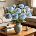 thumbnail image 6 of Dahlias Artificial Flowers, Faux Dahlias Real Touch, No Wilting, Low Upkeep, Dining Table Centerpieces, Wedding, Home Decor, #04_Blue, 6 of 6