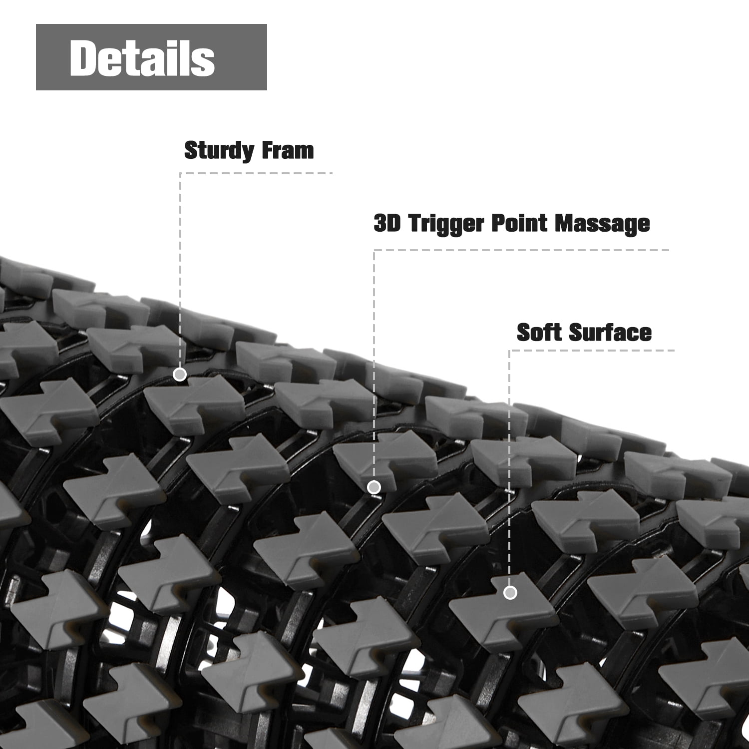 FISUP Collapsible Foam Roller Massager Muscle Therapy Yoga Block for Home Fitness Exercise Equipment, Gray