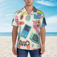 thumbnail image 4 of Bixox Men's Hawaiian Shirts Men's Playing Video Games Print Short-Sleeve Shirt-XX-Large, 4 of 8