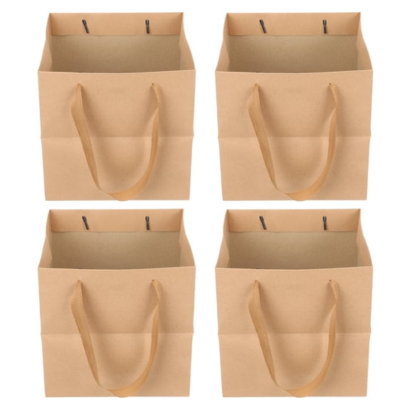 4 Pcs Large Gift Bag Bags with Handles Cookie Packaging Thank White Extra Shopping Bride Khaki