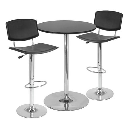 Winsome 3-Piece Pub Table Set with Curved Back Stool