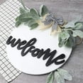 thumbnail image 4 of Welcome Sign for Front Door, Front Door Decor, Country Farmhouse Porch with Eucalyptus Buffalo Bow Beads for Home Decoration,White, 4 of 6