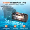 thumbnail image 3 of VEVOR 1 HP Pool Pump Motor, 56J Frame, 115V(9.8 Amps)/230V(4.9 Amps) 3450 RPM, 60Hz, 1.4 Service Factor, 90μF/250V Capacitor, CCW Rotation Round Flange Replacement Motor, 3 of 9