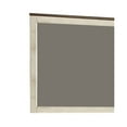 thumbnail image 2 of Benjara Rectangular Wood Frame Mirror with Textured Detail, Antique White and Brown, 2 of 3